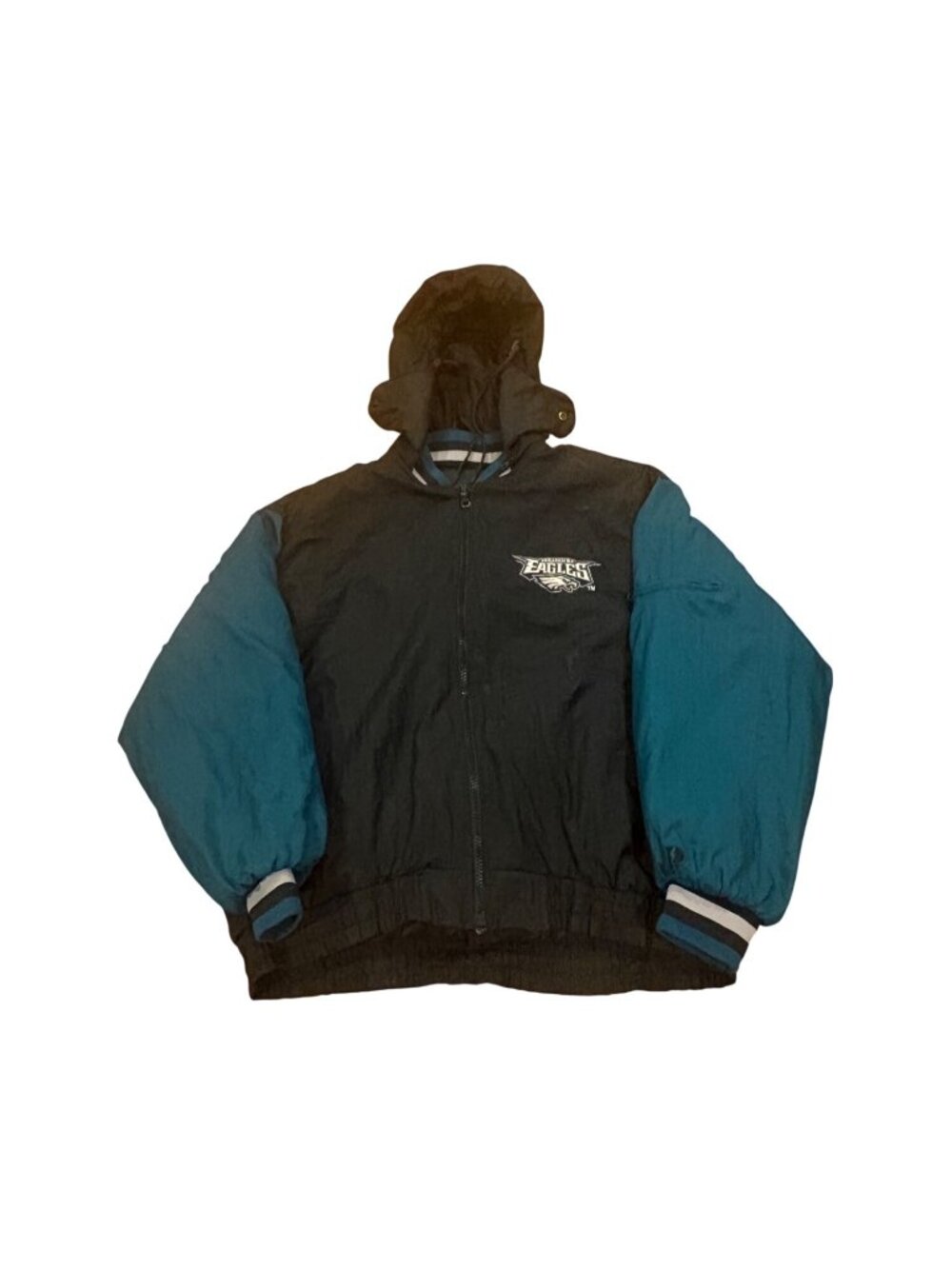 Vintage 90s Pro Player Philadelphia Eagles NFL Reversible Puffer Jacket Large